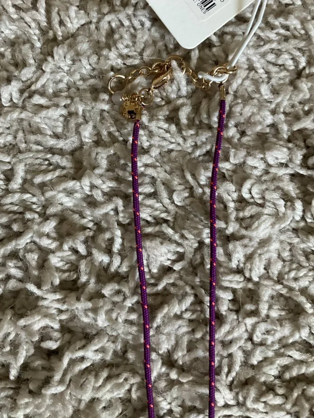 J.CREW CREWCUTS FUZZY MONSTER PENDANT NECKLACE. PURPLE.